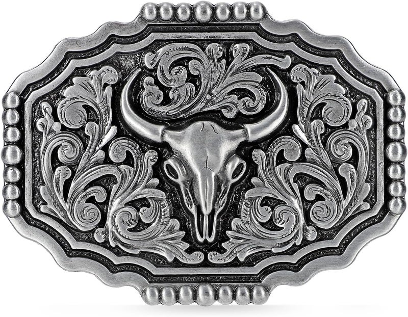 Sansths Cowboy Belt Buckle, Western Belt Buckles for Men Women Texas Bull Rodeo Cowgirl Belt Buckle - Image 1